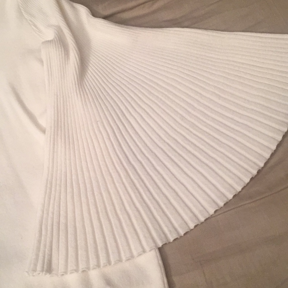 Ann Taylor Pleated Bell Sleeve Knit Top